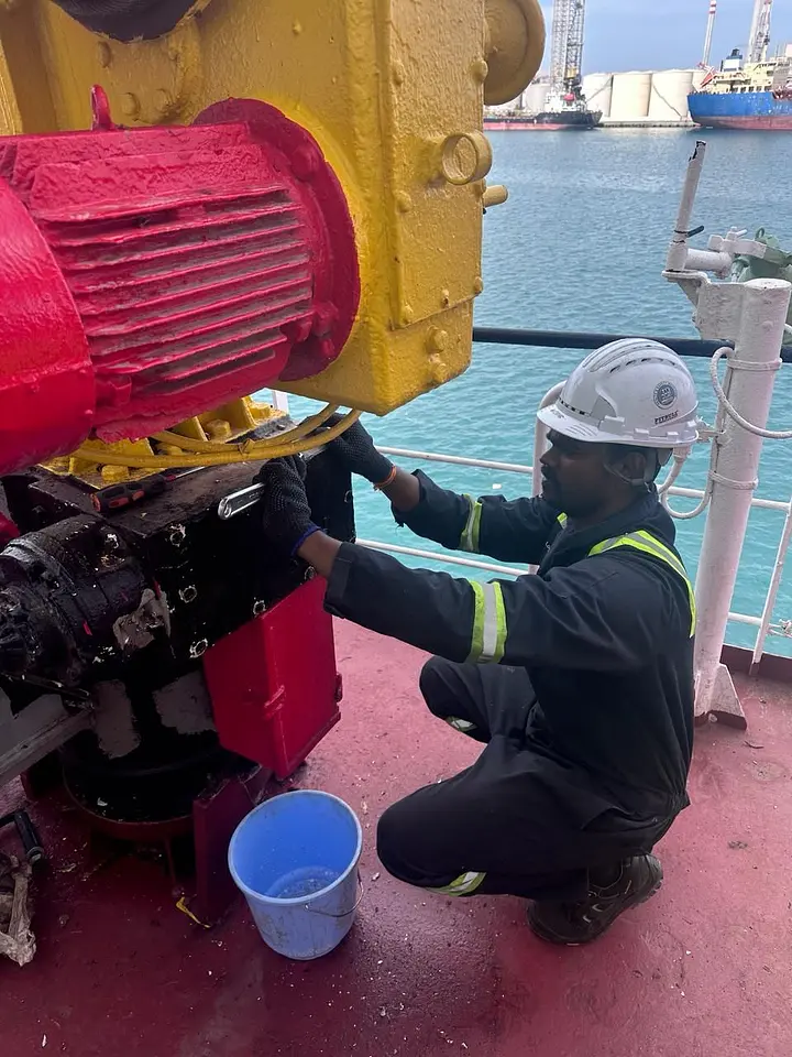 Annual Inspection of Freefall & Rescue Boat including the hydraulic repair work. @ Albwardy Damen, UAE, photo 6